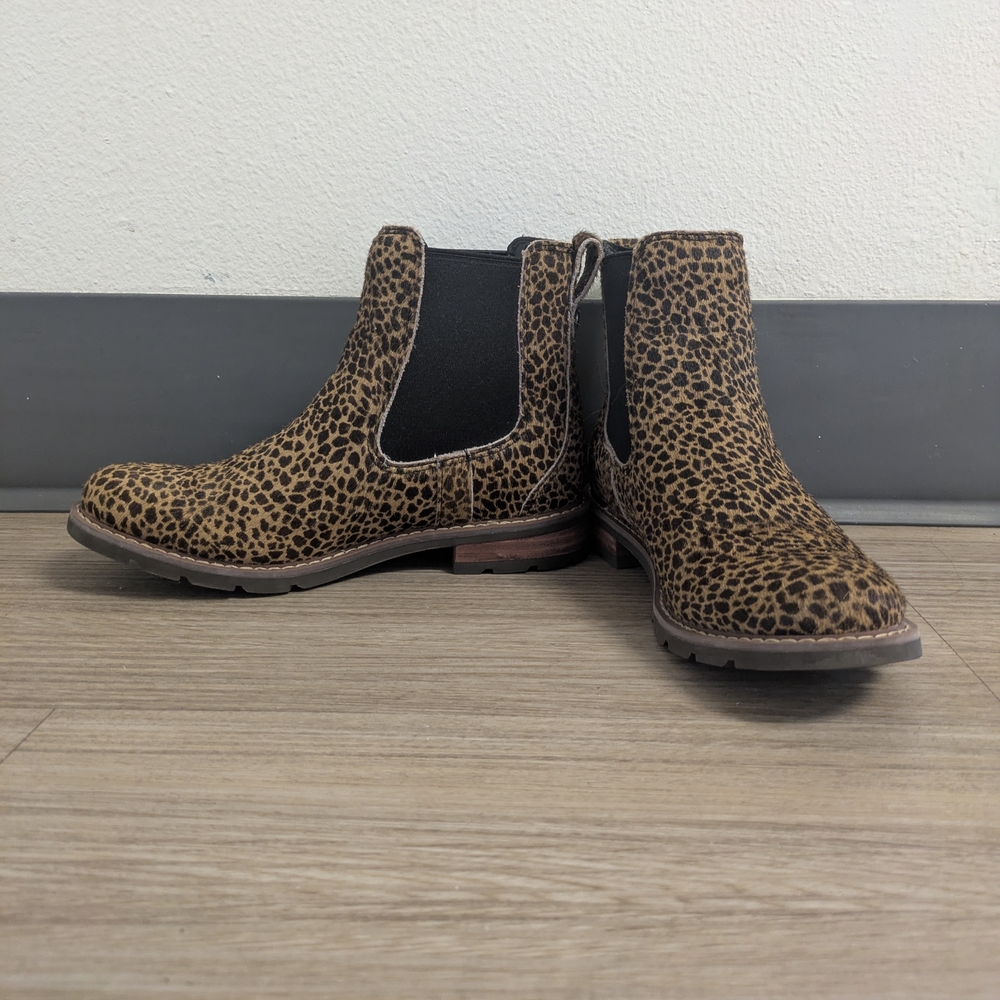 Ariat Leopard Print Chelsea Ankle Boots in Brown and Black